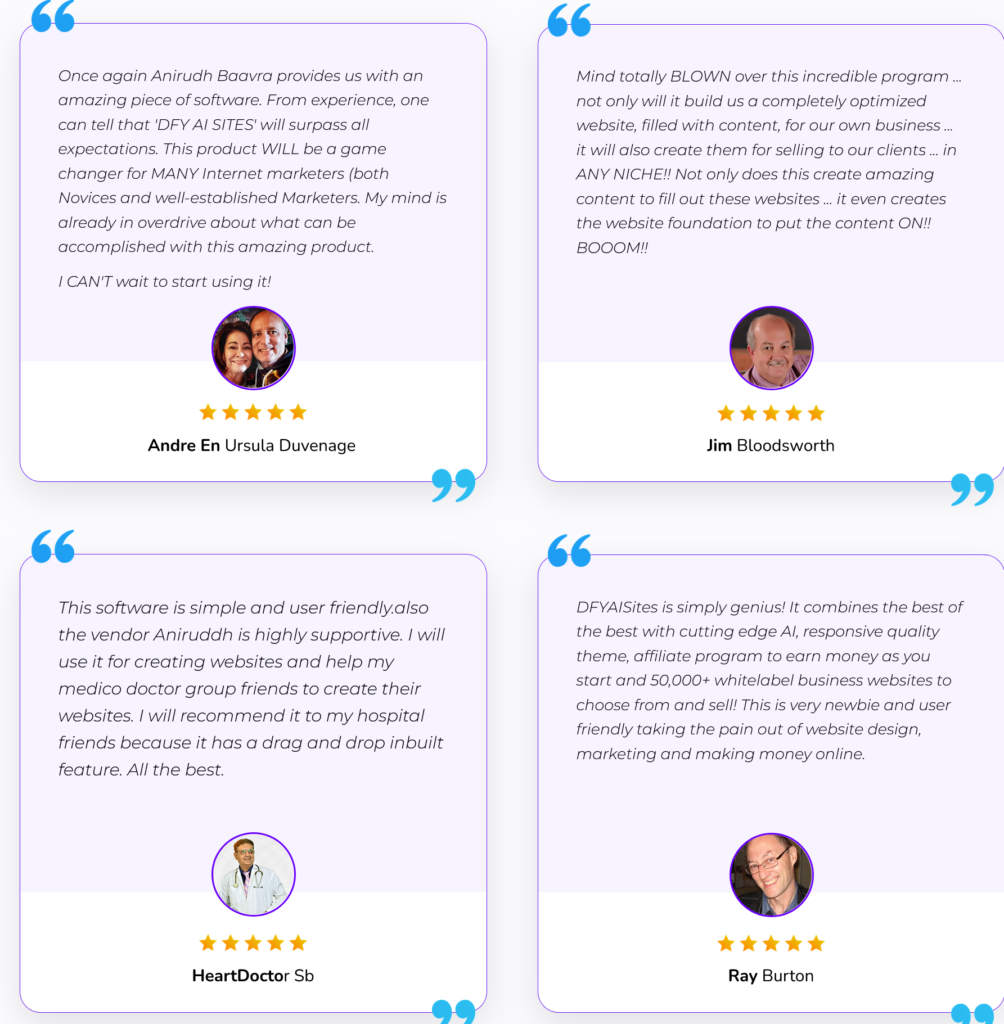 Verify User Honest Opinion – DFY AI Sites Review